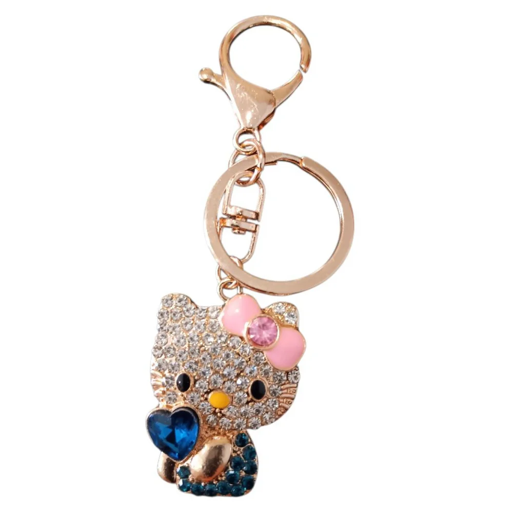Hello Kitty Character Keychain Purse Charm in Dark Blue